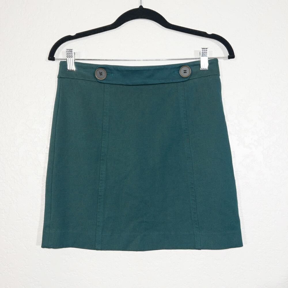 Loft Green Tailored Mini‎ Skirt Size 4 Petite